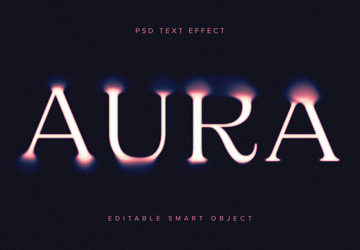 Blurred Aura Text Effect Mockup