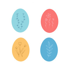 floral easter eggs set