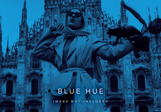 Blue Hue Image Effect Mockup