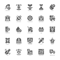 Smart Farm icon pack for your website design, logo, app, and user interface. Smart Farm icon glyph design. Vector graphics illustration and editable stroke.