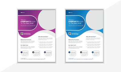 
Flyer design layout template for creative corporate business with abstract shape used for business poster layout, IT company flyer, corporate banners, and leaflets.