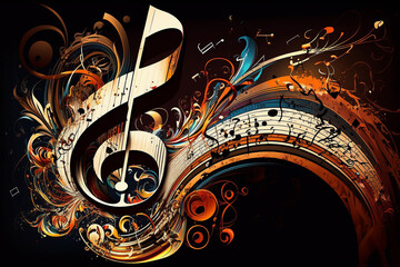 vector ilustração arte musical colorida 