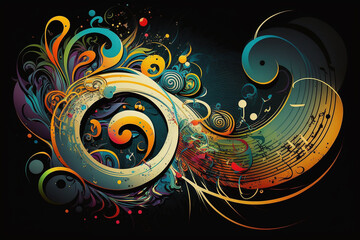 vector ilustração arte musical colorida 
