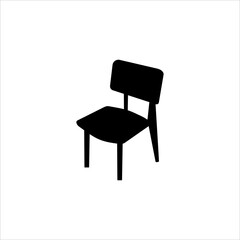 chair silhouette vector illustration black white background