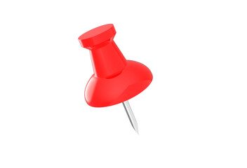 3d rendered push pin icon or thumbtack icon or paper clip icon on transparent background