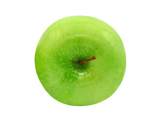 Whole green apple isolated on transparent background. PNG