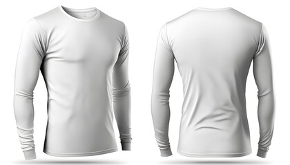 A white long sleeved shirt on a white background