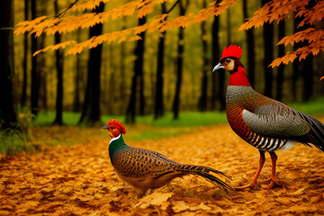 Fototapeta premium Pheasant in forest