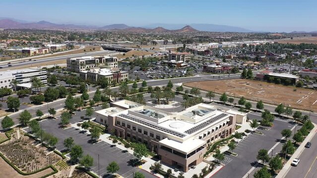 Daytime view of the downtown urban core of Menifee, California, USA.
