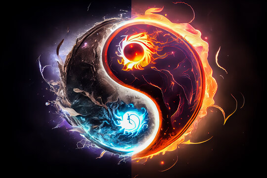 chinese yin yang symbol. Generative AI, Generative, AI