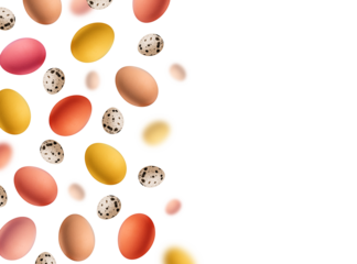 Easter eggs on a transparent background. Concept for a banner, card or invitation for a holiday. Element for design