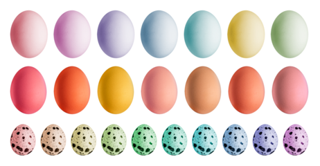 Set of Easter eggs on a transparent background. isolated object. Element for design