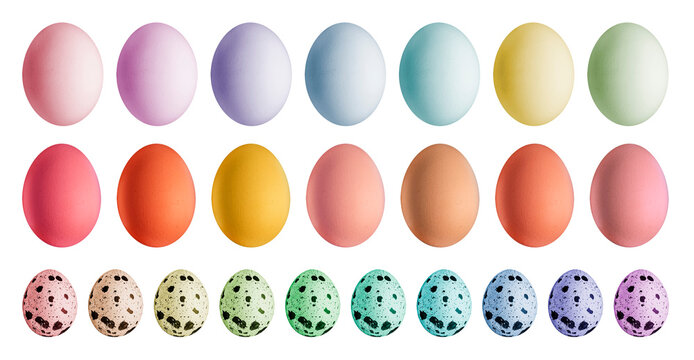 Set of Easter eggs on a transparent background. isolated object. Element for design