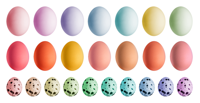 Set of Easter eggs on a transparent background. isolated object. Element for design