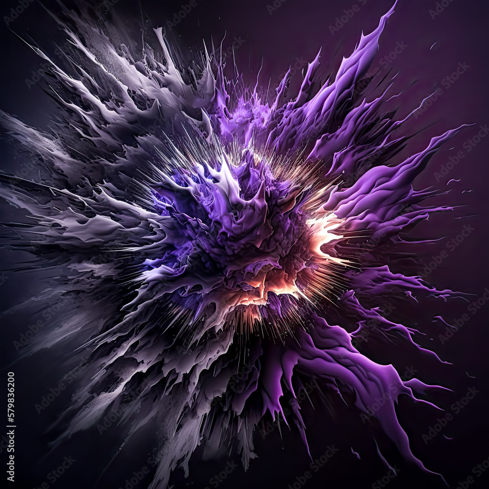 Aufkleber a swirling cloud of purple energy erupts from a single point, creating a brilliant and chaotic displ