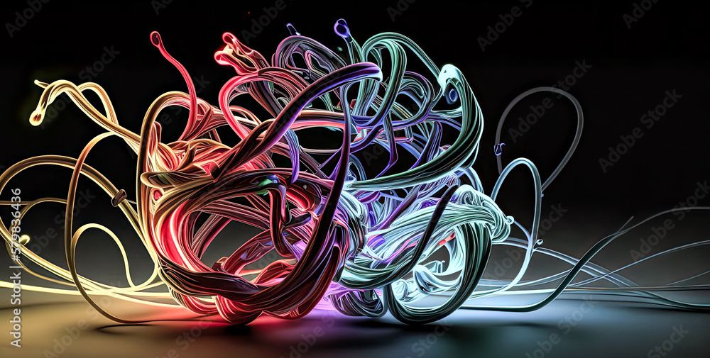 Aufkleber abstract shapes of blue, green, and pink dance around the canvas, creating a mesmerizing visual expe