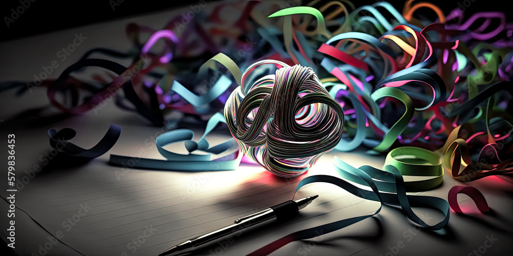 Aufkleber abstract shapes of blue, green, and pink dance around the canvas, creating a mesmerizing visual expe