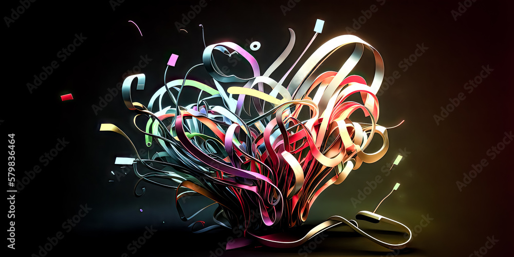 Aufkleber a mesmerizing blend of pastel color and paperclips creates an abstract background - generative ai.