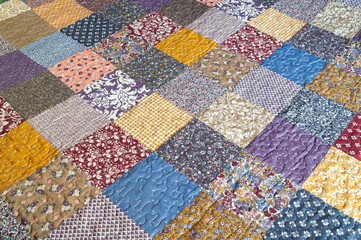 Print in patchwork style. Patchwork print quilt. Geometrical pattern.