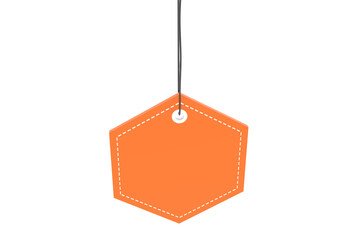 Realistic discount tag or blank paper label for sale promotion on transparent background