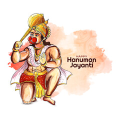 Beautiful Happy Hanuman Jayanti Indian mythological festival card