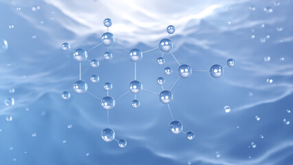 swainsonine molecular structure, 3d model molecule, Inhibitor of Golgi alpha-mannosidase II, structural chemical formula view from a microscope
