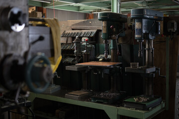 Part machining with drilling machine