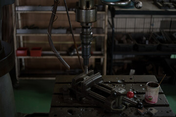 Threaded with radial drilling machine