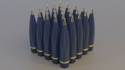 Blaue Haubitzenmunition