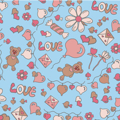 retro valentine's day,teddy bear,garland of hearts,chamomile,flower,letter,candy,love,peak,chirva,tenderness,glamour,cupid