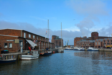 Harbor in the city of Wismar, Germany
