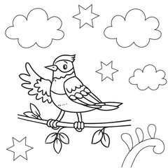 Vector owl coloring page for kids