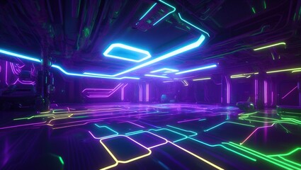 Obraz premium virtual environment and cyberspace