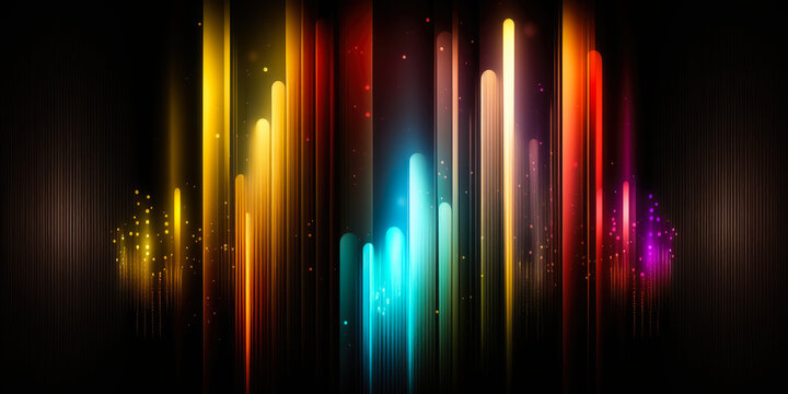 colorful glowing lighttrail background wallpaper, generative ai