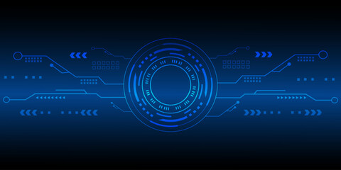 Vector in technology concept on a dark blue background.