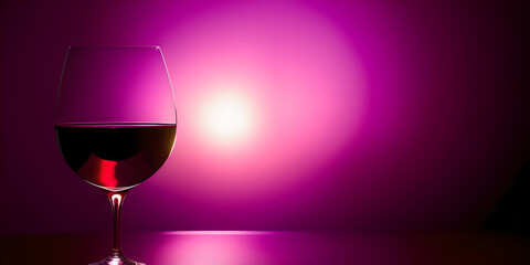 a glass of wine sitting on top of a table,  fauvism, wine glass, dark purple glowing background, wineglass, generative ai