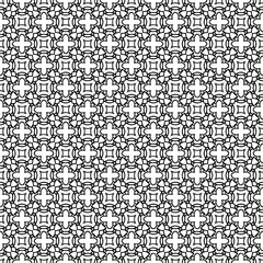 Black and white seamless pattern texture. Greyscale ornamental graphic design. Mosaic ornaments. Pattern template. Vector illustration. EPS10.