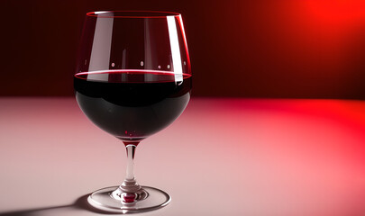 a glass of red wine sitting on a table, generative ai