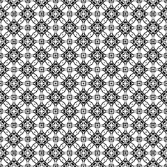 Black and white seamless pattern texture. Greyscale ornamental graphic design. Mosaic ornaments. Pattern template. Vector illustration. EPS10.