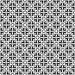 Black and white seamless pattern texture. Greyscale ornamental graphic design. Mosaic ornaments. Pattern template. Vector illustration. EPS10.