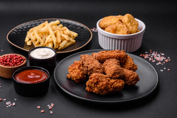 Delicious crispy breaded chicken wings grilled with spices and herbs