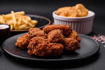 Delicious crispy breaded chicken wings grilled with spices and herbs