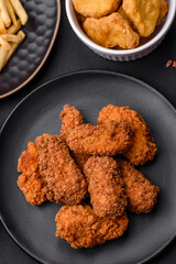 Delicious crispy breaded chicken wings grilled with spices and herbs