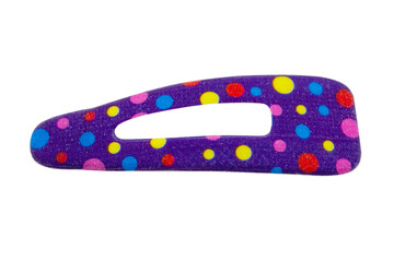 Colored hair clips isolated on white background.