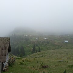 misty morning in the mountains