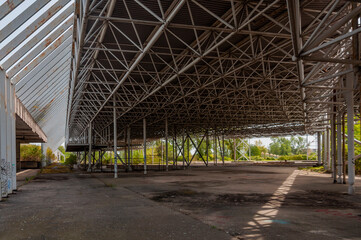 Old destroyed unfinished hospital in the Croatian capital Zagreb in Europe