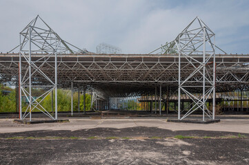 Old destroyed unfinished hospital in the Croatian capital Zagreb in Europe