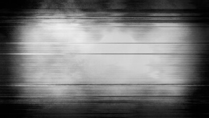 Vintage horizontal scanlines with vignette border. Retro CCTV or VHS video white noise or signal error background texture transparent overlay. Grungy distressed dystopiacore horror film backdrop 16:9. - obrazy, fototapety, plakaty