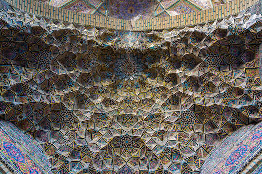 Muqarnas Ceiling in Nasir al-Mulk Mosque, Shiraz, Iran