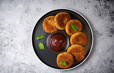 Potato spice patties, Aloo Tikki. Indian street food